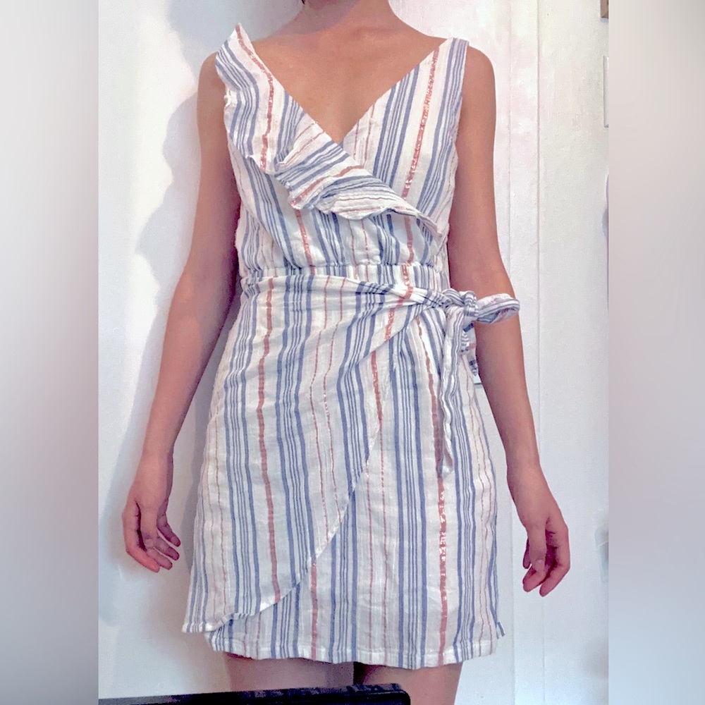 Guess Cotton Wrap Mini Dress